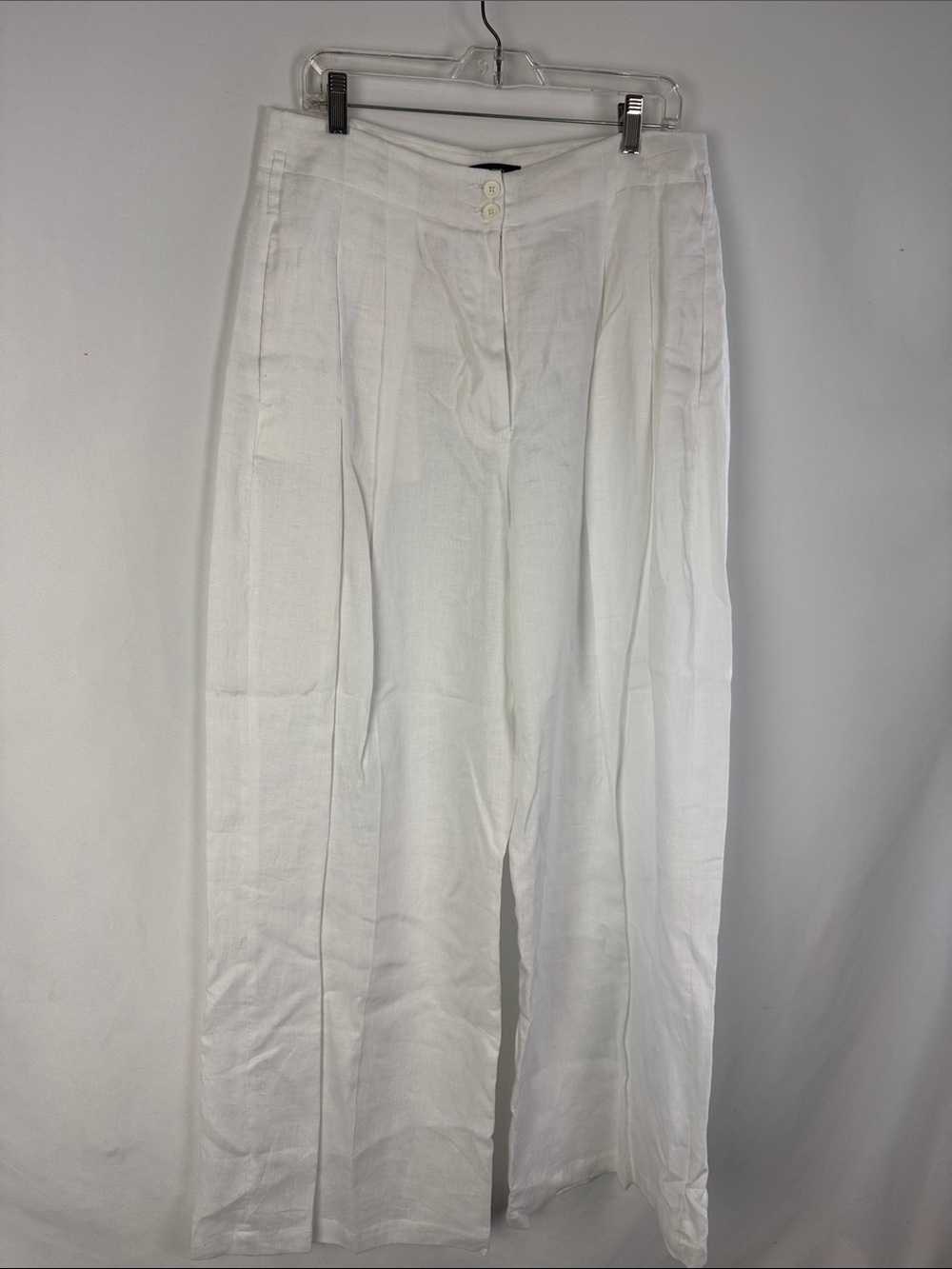 SEVENTY WHITE LINEN WIDE LEG PANT SLACKS